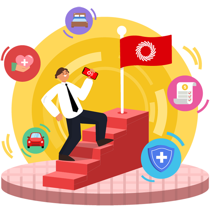 Image of a business man holding onto a phone