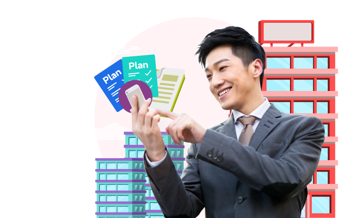 Image of a man using phone